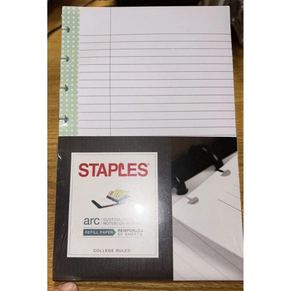ARC CUSTOMIZABLE NOTEBOOK SYSTEM REFILL SHEETS ‘College Ruled’ 50 Sheets 8.5x5.5